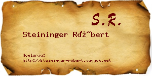 Steininger Róbert névjegykártya